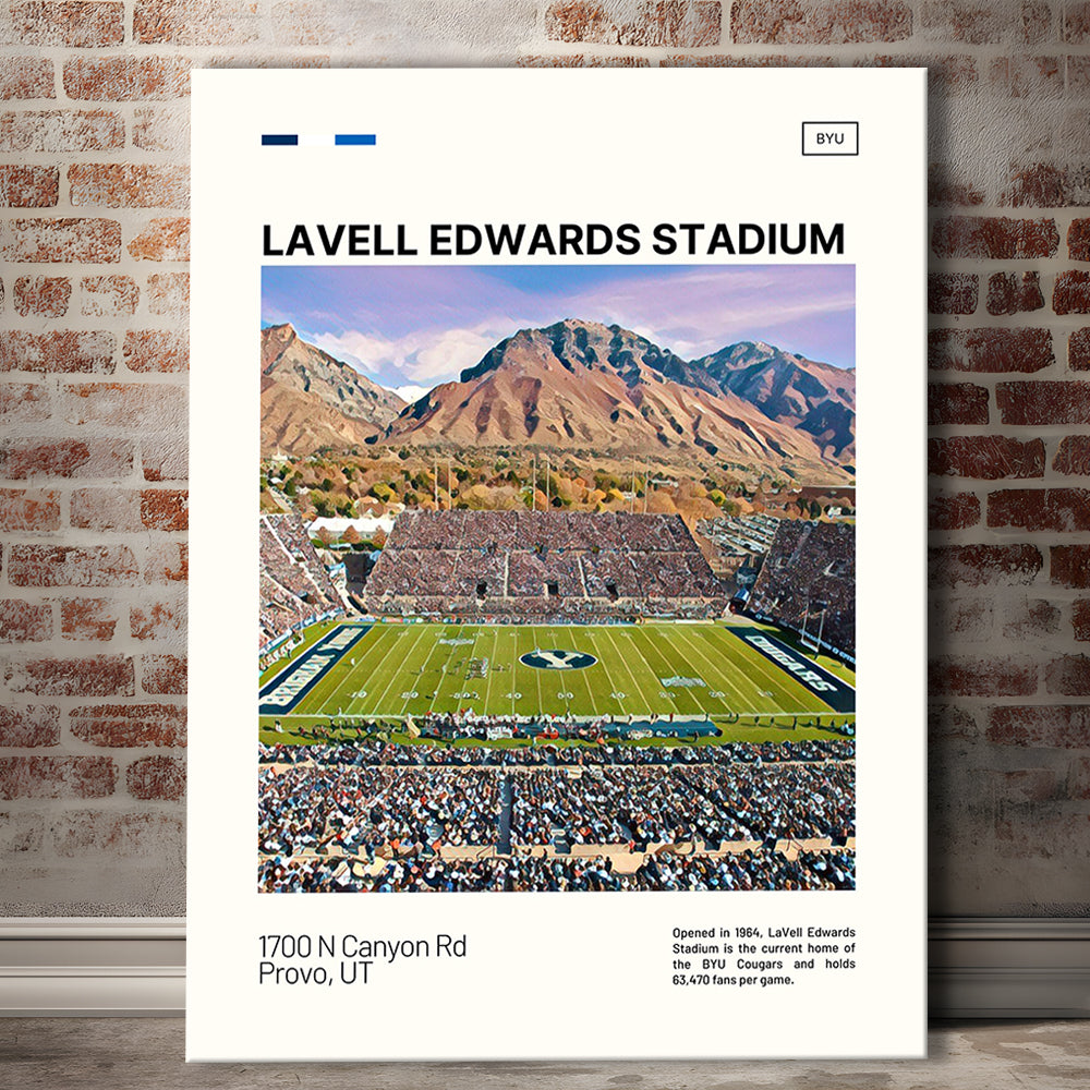 LaVell Edwards Stadium Print, BYU Cougars Stadium Canvas Art, Fan Gifts, Sport Art, Canvas Print Wall Art