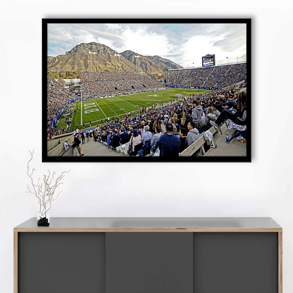LaVell Edwards Stadium, Stadium Canvas, Sport Art, Gift for him, Framed Art Print Wall Decor, Picture Framed