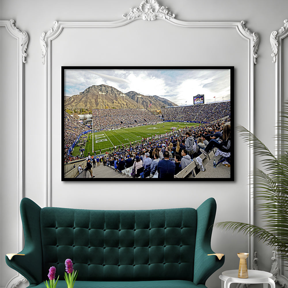 LaVell Edwards Stadium, Stadium Canvas, Sport Art, Gift for him, Framed Art Print Wall Decor, Picture Framed