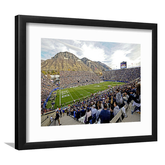 LaVell Edwards Stadium, Stadium Canvas, Sport Art, Gift for him, White Border Framed Art Print Wall Decor