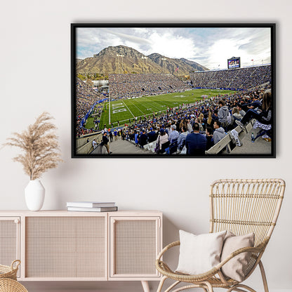 LaVell Edwards Stadium, Stadium Canvas, Sport Art, Framed Canvas Print Wall Art, Floating Frame
