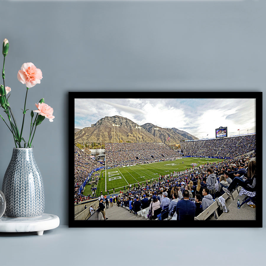 LaVell Edwards Stadium, Stadium Canvas, Sport Art, Gift for him, Framed Art Print Wall Decor, Picture Framed