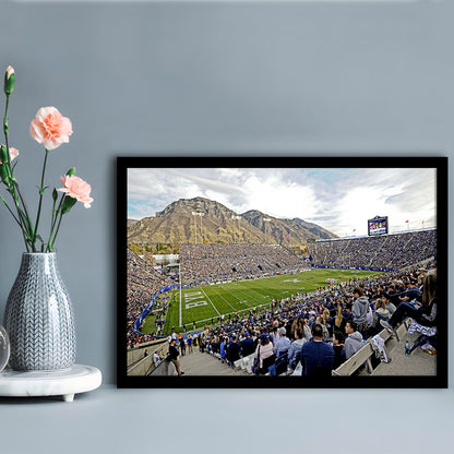LaVell Edwards Stadium, Stadium Canvas, Sport Art, Gift for him, Framed Art Print Wall Decor, Picture Framed