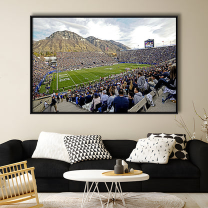 LaVell Edwards Stadium, Stadium Canvas, Sport Art, Framed Canvas Print Wall Art, Floating Frame