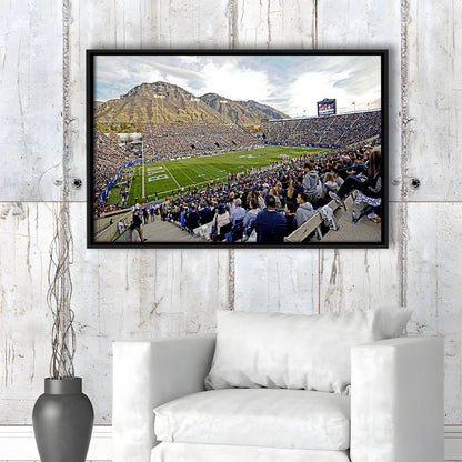 LaVell Edwards Stadium, Stadium Canvas, Sport Art, Framed Canvas Print Wall Art, Floating Frame