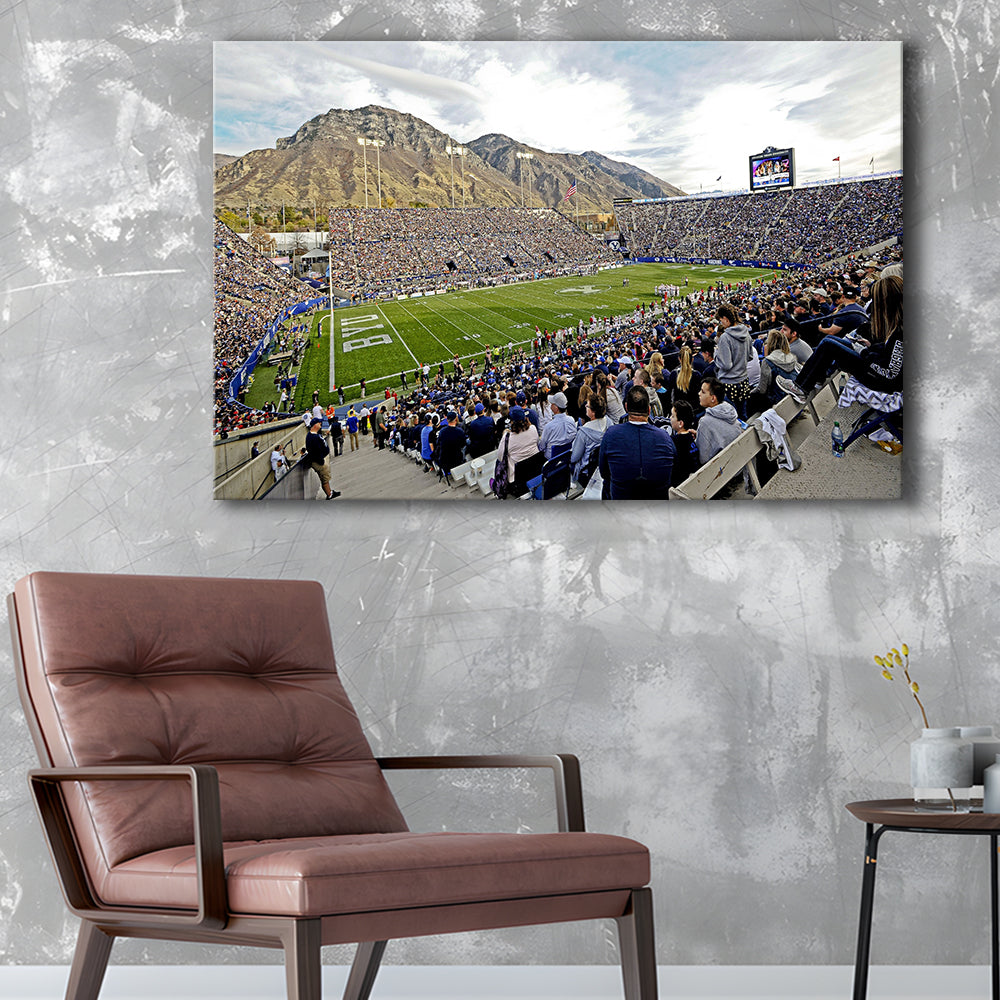 LaVell Edwards Stadium, Stadium Canvas, Sport Art, Gift for him, Man Cave Decor, Art Print, Canvas Print Wall Art