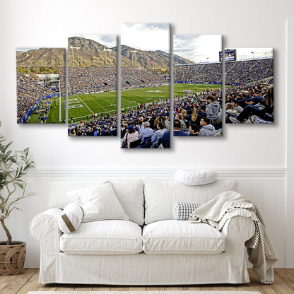 LaVell Edwards Stadium, Stadium Canvas, Sport Art, Gift for him, 5 Panel, Large Canvas, Canvas Print Wall Art