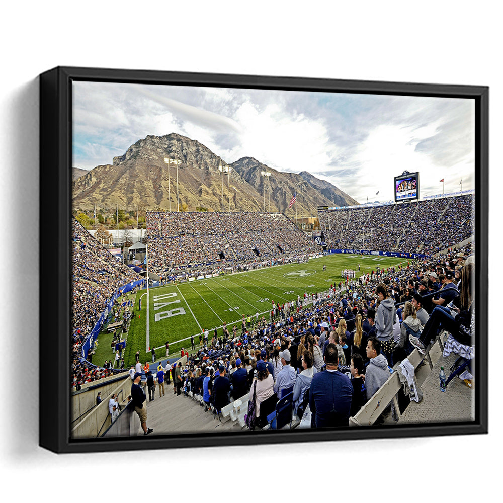 LaVell Edwards Stadium, Stadium Canvas, Sport Art, Framed Canvas Print Wall Art, Floating Frame