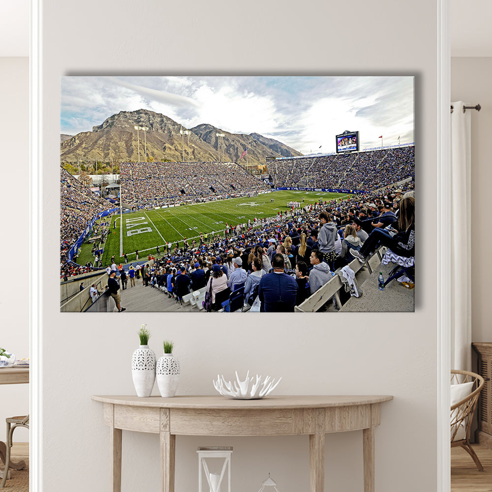 LaVell Edwards Stadium, Stadium Canvas, Sport Art, Gift for him, Man Cave Decor, Art Print, Canvas Print Wall Art