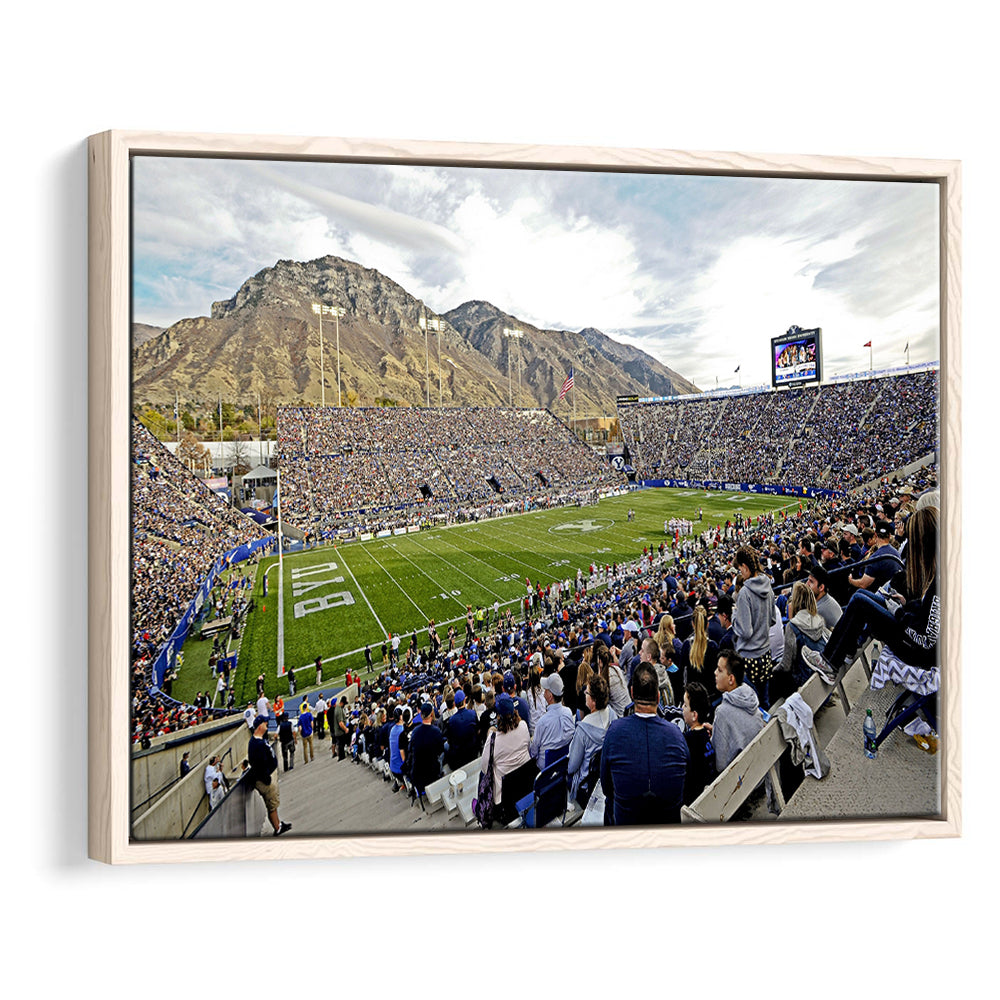 LaVell Edwards Stadium, Stadium Canvas, Sport Art, Framed Canvas Print Wall Art, Floating Frame