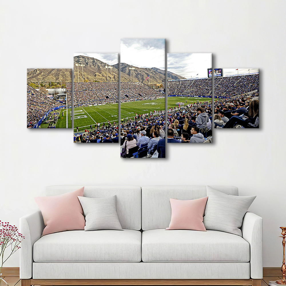 LaVell Edwards Stadium, Stadium Canvas, Sport Art, Gift for him, 5 Panel, Large Canvas, Canvas Print Wall Art