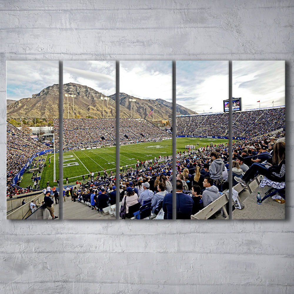 LaVell Edwards Stadium, Stadium Canvas, Sport Art, 5 Panel B, Extra Large Canvas, Canvas Print Wall Art