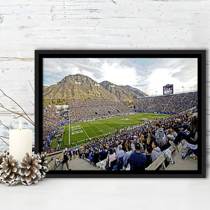 LaVell Edwards Stadium, Stadium Canvas, Sport Art, Framed Canvas Print Wall Art, Floating Frame