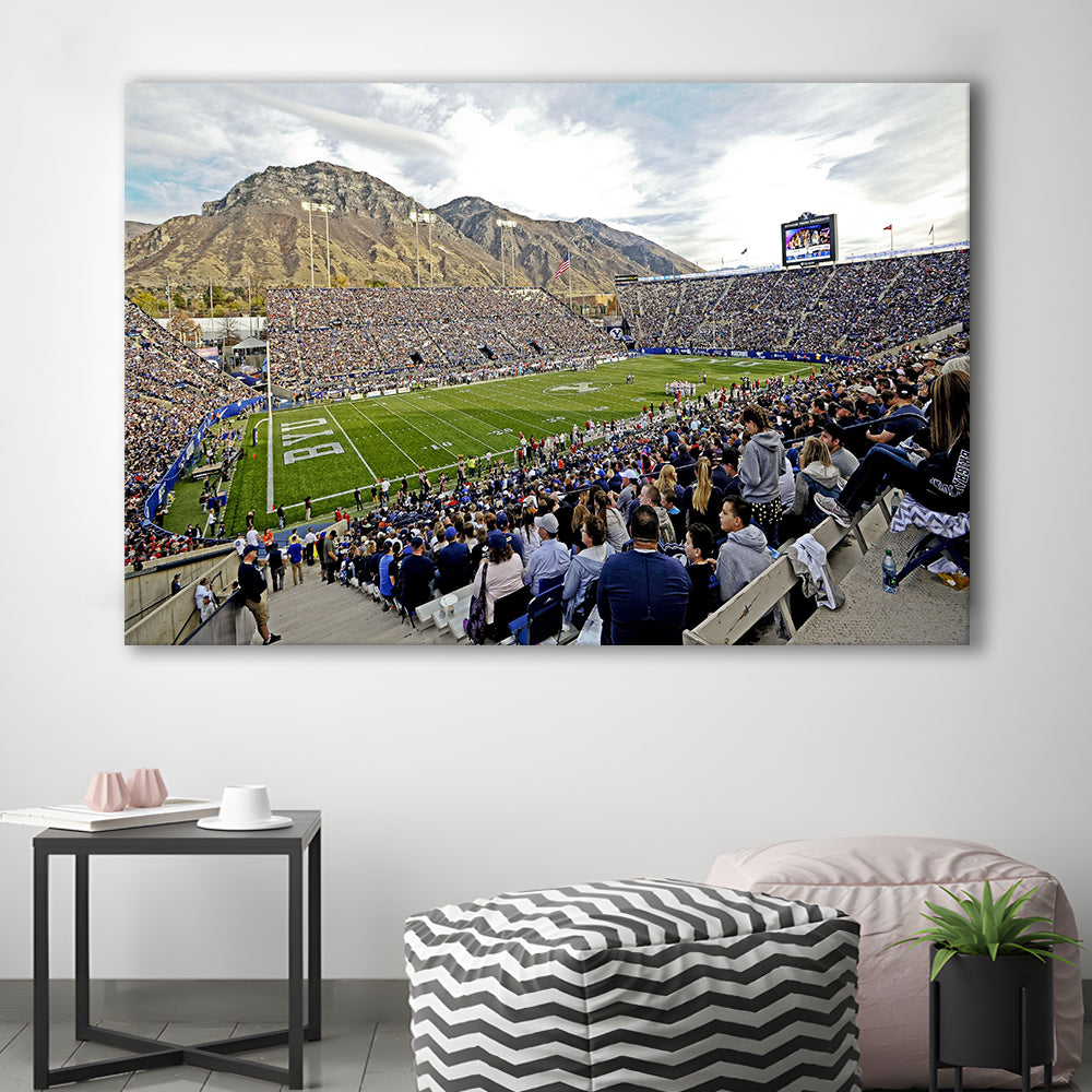 LaVell Edwards Stadium, Stadium Canvas, Sport Art, Gift for him, Man Cave Decor, Art Print, Canvas Print Wall Art