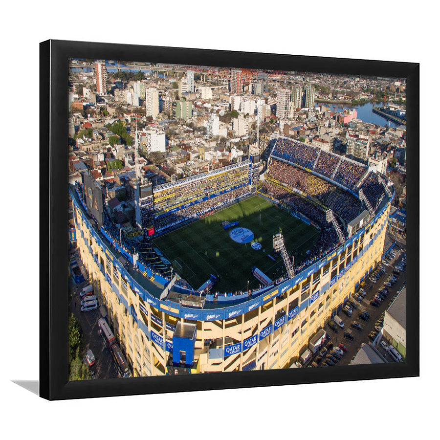 La Boca Stadium Aerial View, Stadium Canvas, Sport Art, Gift for him, Framed Art Print Wall Decor, Picture Framed