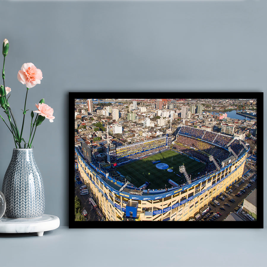 La Boca Stadium Aerial View, Stadium Canvas, Sport Art, Gift for him, Framed Art Print Wall Decor, Picture Framed