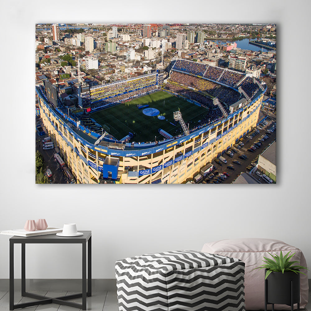 La Boca Stadium Aerial View, Stadium Canvas, Sport Art, Gift for him, Man Cave Decor, Art Print, Canvas Print Wall Art