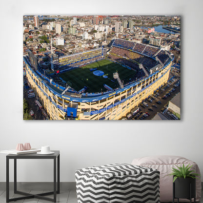 La Boca Stadium Aerial View, Stadium Canvas, Sport Art, Gift for him, Man Cave Decor, Art Print, Canvas Print Wall Art