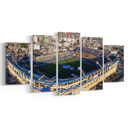 La Boca Stadium Aerial View, Stadium Canvas, Sport Art, Gift for him, 5 Panel, Large Canvas, Canvas Print Wall Art