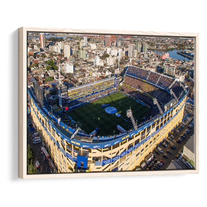 La Boca Stadium Aerial View, Stadium Canvas, Sport Art, Framed Canvas Print Wall Art, Floating Frame