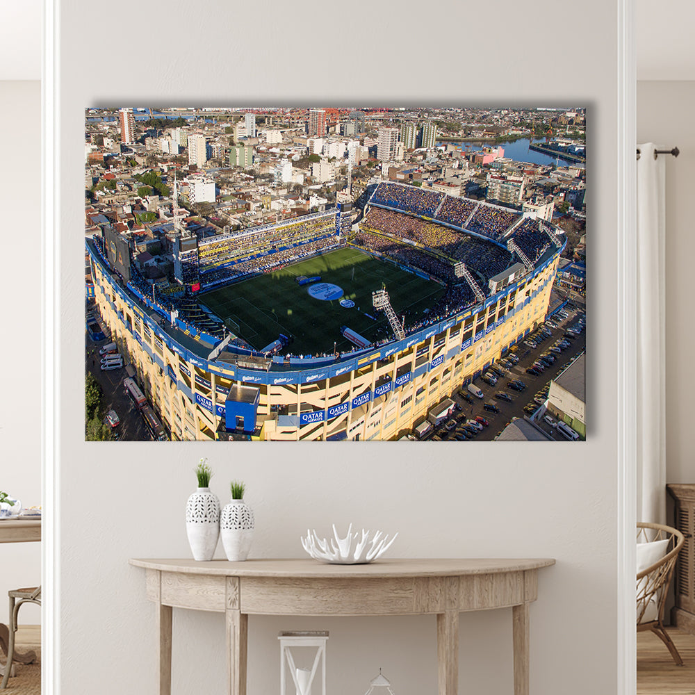 La Boca Stadium Aerial View, Stadium Canvas, Sport Art, Gift for him, Man Cave Decor, Art Print, Canvas Print Wall Art