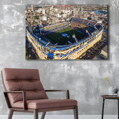 La Boca Stadium Aerial View, Stadium Canvas, Sport Art, Gift for him, Man Cave Decor, Art Print, Canvas Print Wall Art