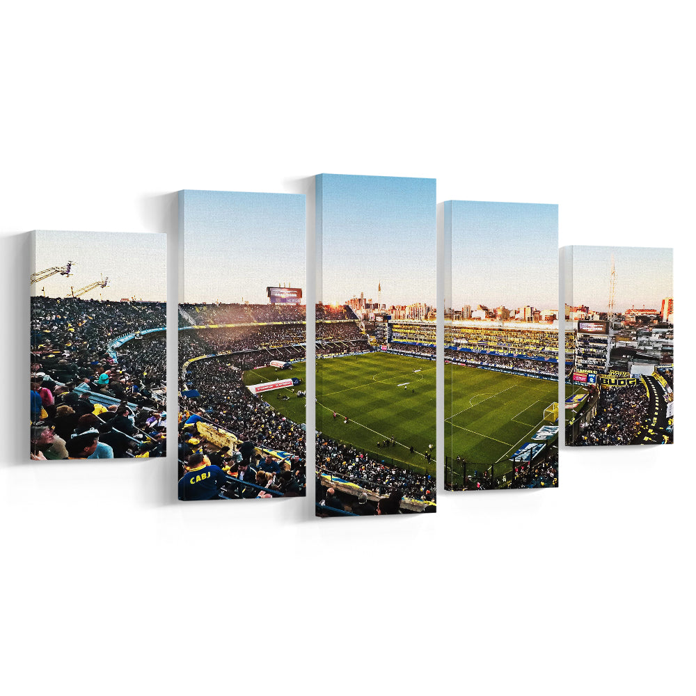 La Bombonera Boca Junior Stadium, Stadium Canvas, Sport Art, Gift for him, 5 Panel, Large Canvas, Canvas Print Wall Art