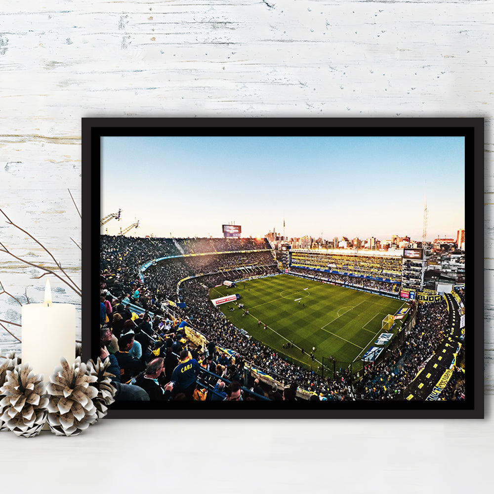 La Bombonera Boca Junior Stadium, Stadium Canvas, Sport Art, Framed Canvas Print Wall Art, Floating Frame