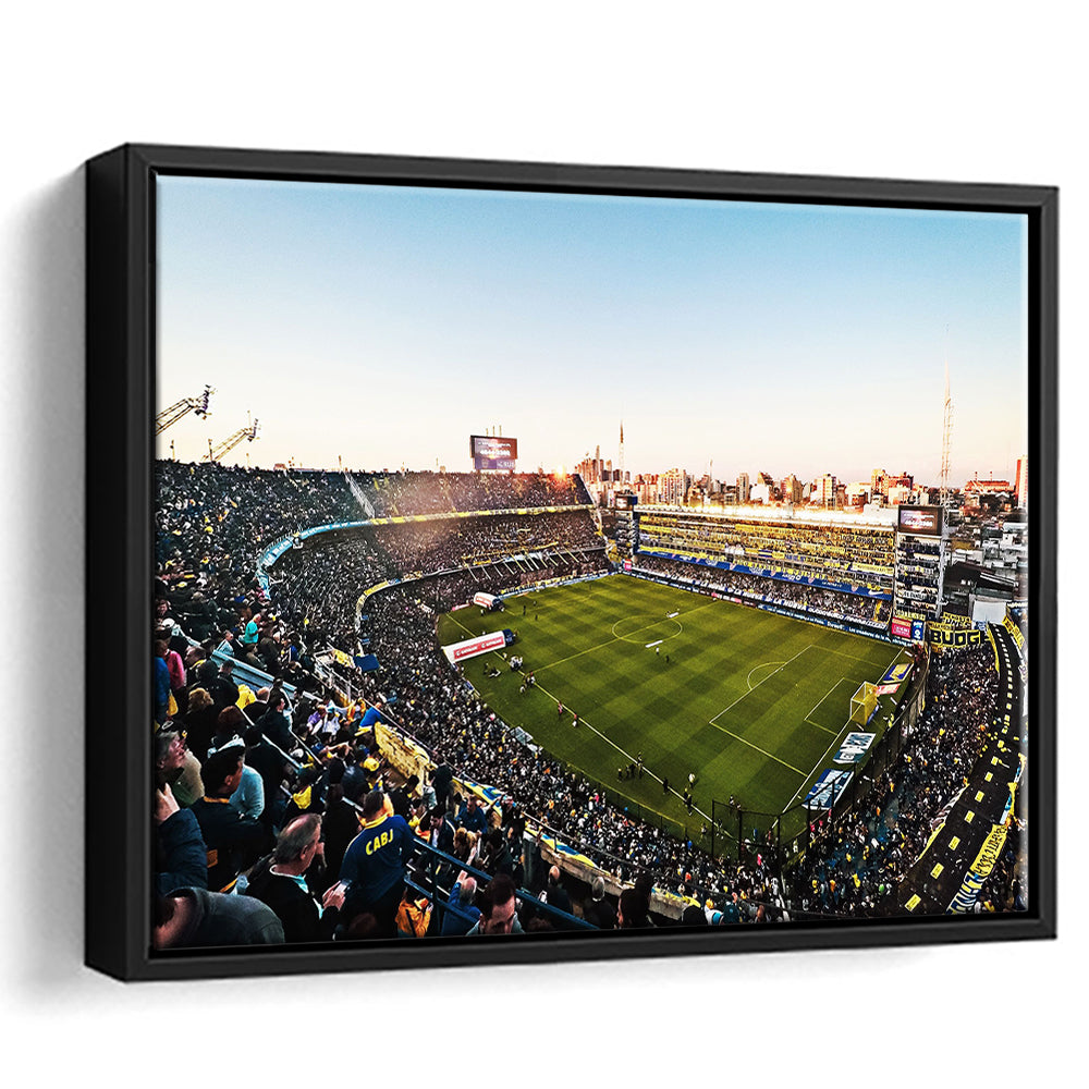 La Bombonera Boca Junior Stadium, Stadium Canvas, Sport Art, Framed Canvas Print Wall Art, Floating Frame