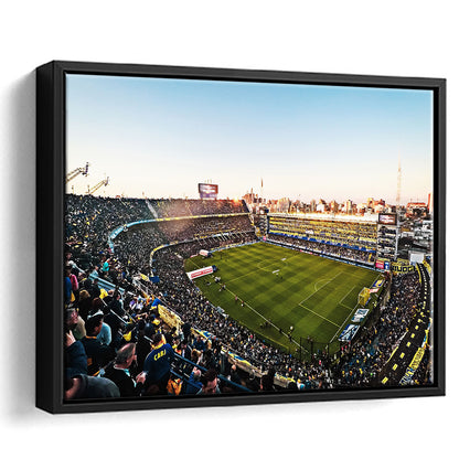 La Bombonera Boca Junior Stadium, Stadium Canvas, Sport Art, Framed Canvas Print Wall Art, Floating Frame