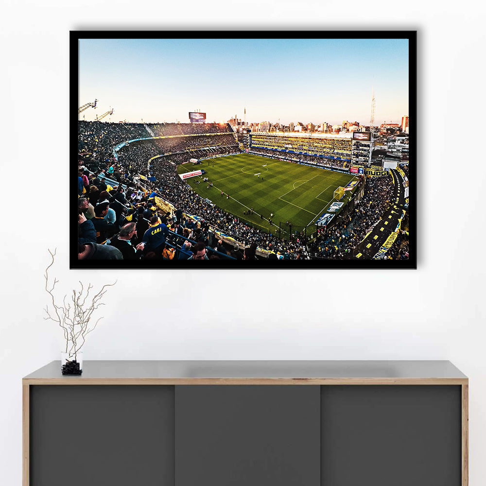 La Bombonera Boca Junior Stadium, Stadium Canvas, Sport Art, Gift for him, Framed Art Print Wall Decor, Picture Framed