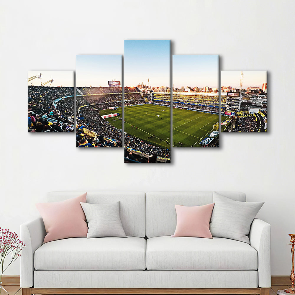 La Bombonera Boca Junior Stadium, Stadium Canvas, Sport Art, Gift for him, 5 Panel, Large Canvas, Canvas Print Wall Art