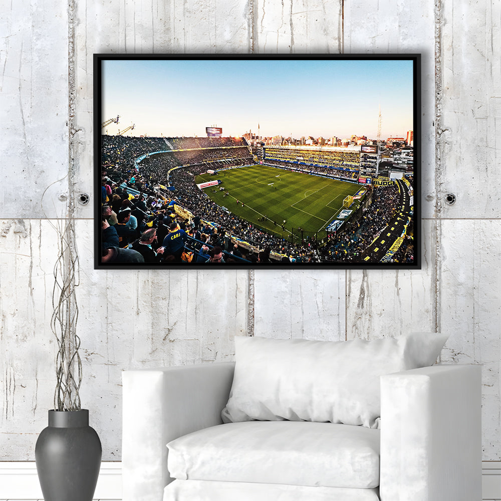 La Bombonera Boca Junior Stadium, Stadium Canvas, Sport Art, Framed Canvas Print Wall Art, Floating Frame