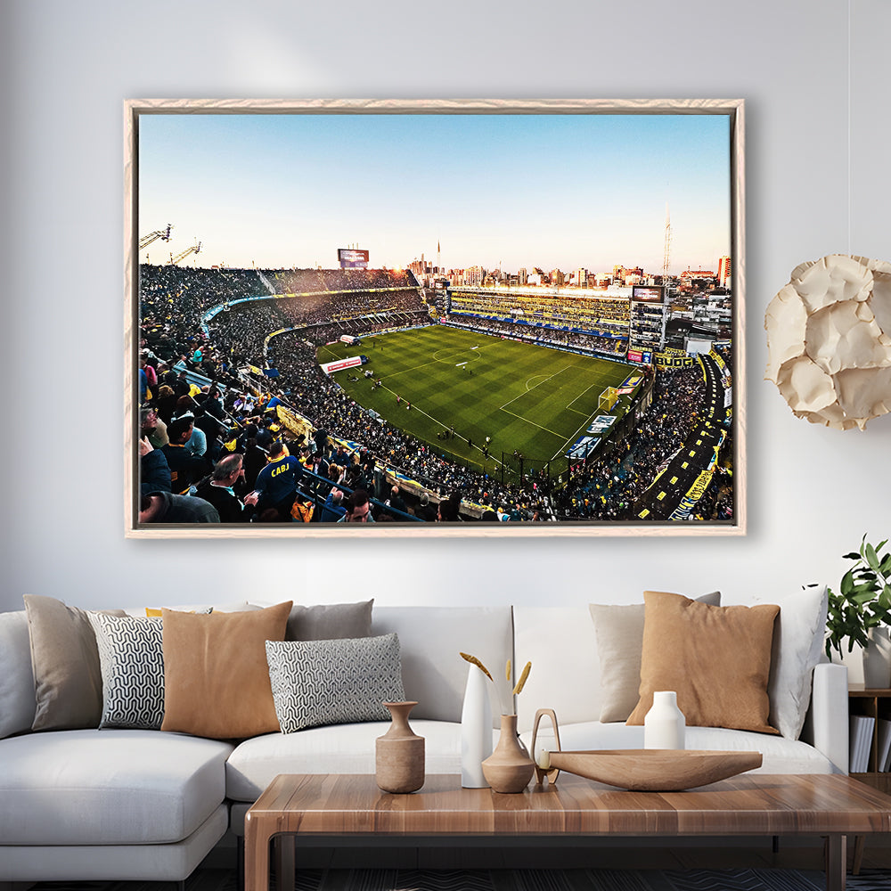 La Bombonera Boca Junior Stadium, Stadium Canvas, Sport Art, Framed Canvas Print Wall Art, Floating Frame
