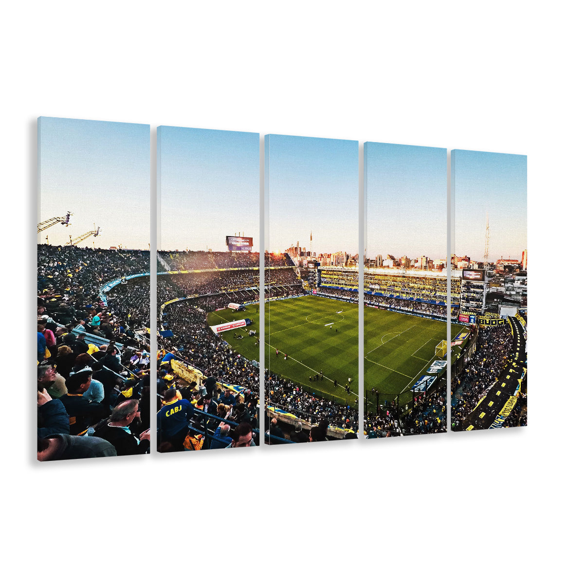 La Bombonera Boca Junior Stadium, Stadium Canvas, Sport Art, 5 Panel B, Extra Large Canvas, Canvas Print Wall Art