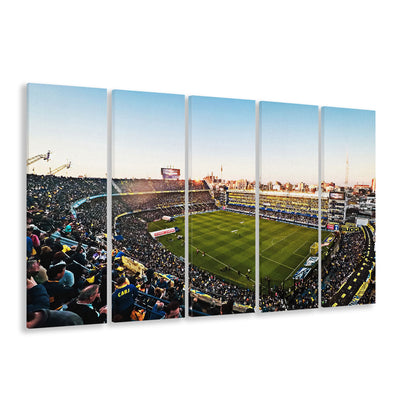 La Bombonera Boca Junior Stadium, Stadium Canvas, Sport Art, 5 Panel B, Extra Large Canvas, Canvas Print Wall Art