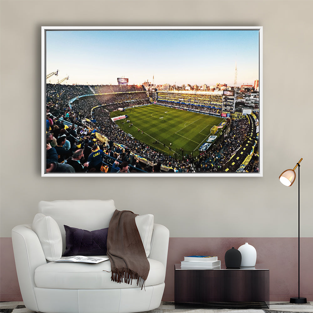 La Bombonera Boca Junior Stadium, Stadium Canvas, Sport Art, Framed Canvas Print Wall Art, Floating Frame