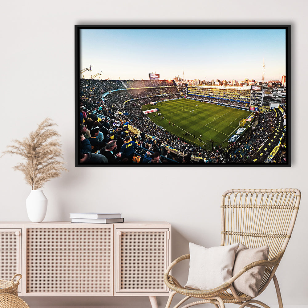 La Bombonera Boca Junior Stadium, Stadium Canvas, Sport Art, Framed Canvas Print Wall Art, Floating Frame