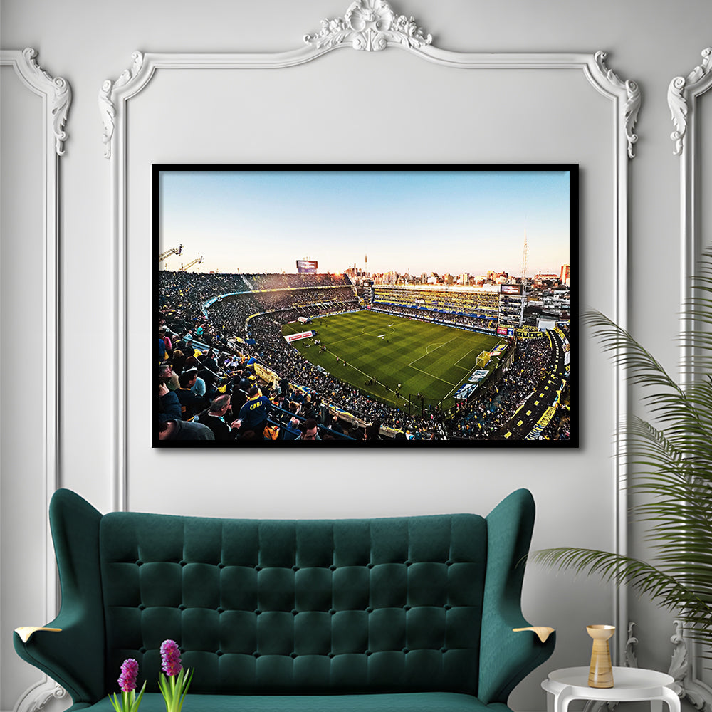 La Bombonera Boca Junior Stadium, Stadium Canvas, Sport Art, Gift for him, Framed Art Print Wall Decor, Picture Framed