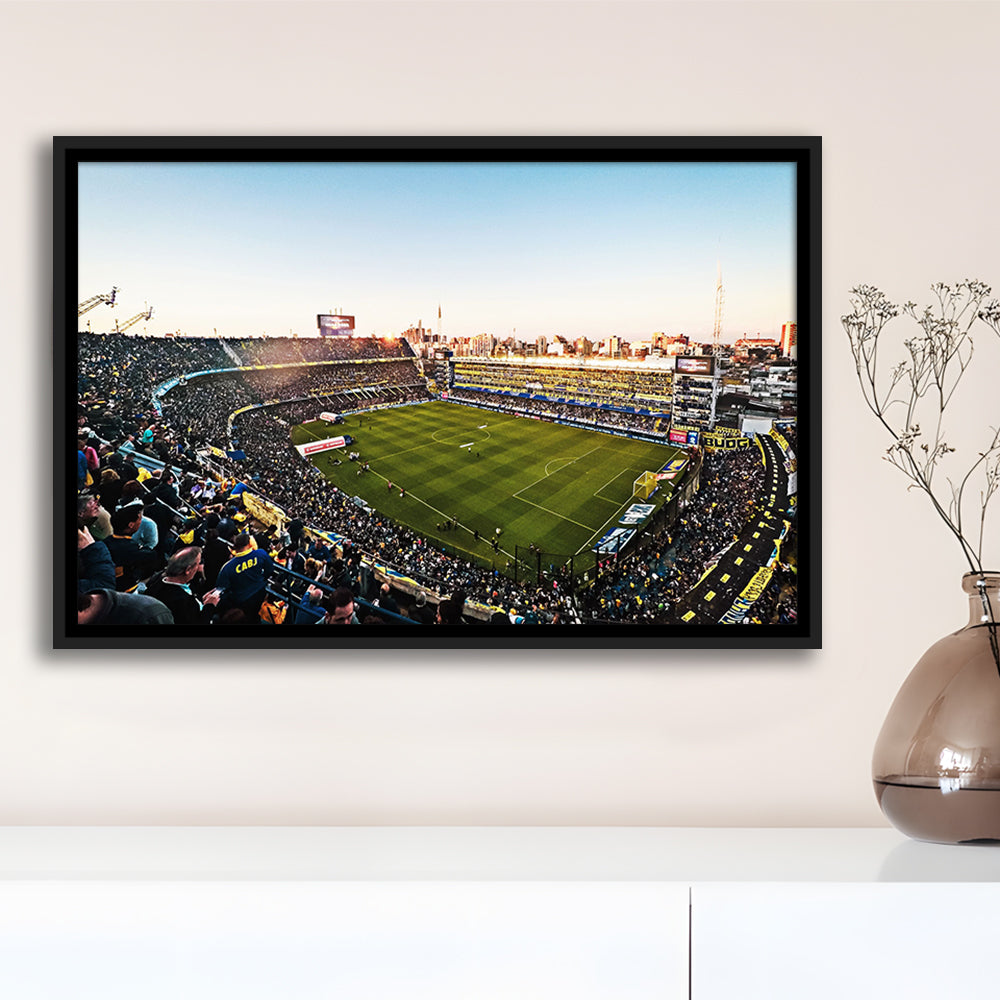 La Bombonera Boca Junior Stadium, Stadium Canvas, Sport Art, Framed Canvas Print Wall Art, Floating Frame