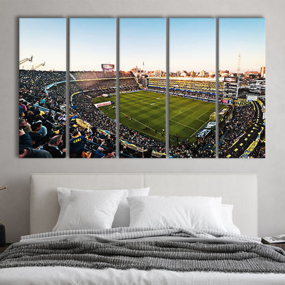 La Bombonera Boca Junior Stadium, Stadium Canvas, Sport Art, 5 Panel B, Extra Large Canvas, Canvas Print Wall Art