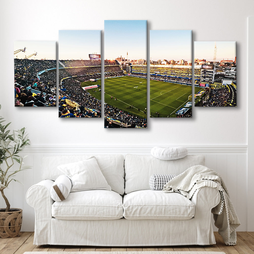 La Bombonera Boca Junior Stadium, Stadium Canvas, Sport Art, Gift for him, 5 Panel, Large Canvas, Canvas Print Wall Art