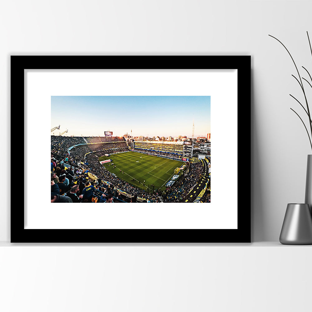 La Bombonera Boca Junior Stadium, Stadium Canvas, Sport Art, Gift for him, White Border Framed Art Print Wall Decor