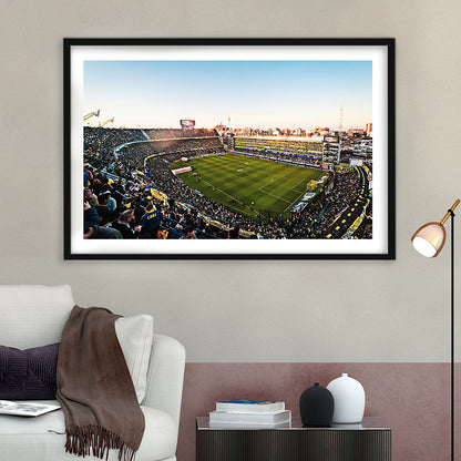 La Bombonera Boca Junior Stadium, Stadium Canvas, Sport Art, Gift for him, White Border Framed Art Print Wall Decor