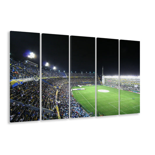 La Bombonera, Stadium Canvas, Sport Art, 5 Panel B, Extra Large Canvas, Canvas Print Wall Art