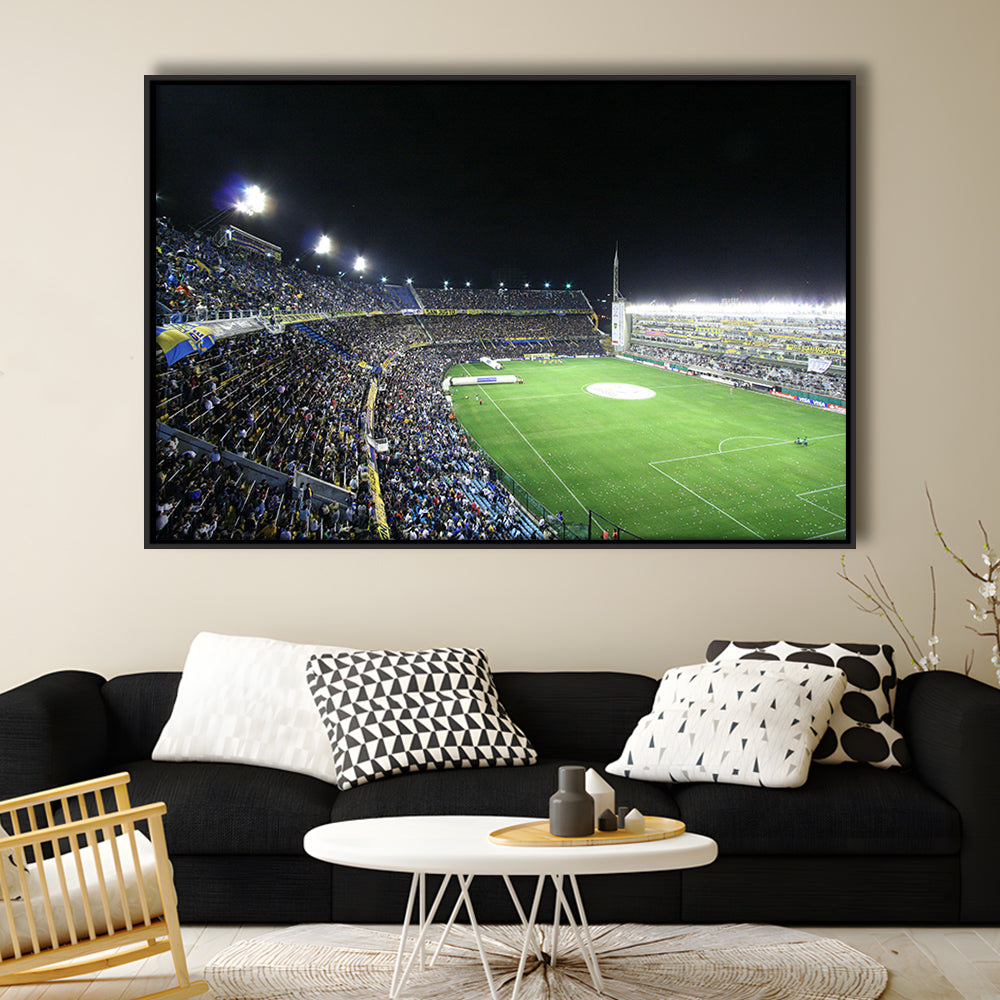 La Bombonera, Stadium Canvas, Sport Art, Framed Canvas Print Wall Art, Floating Frame