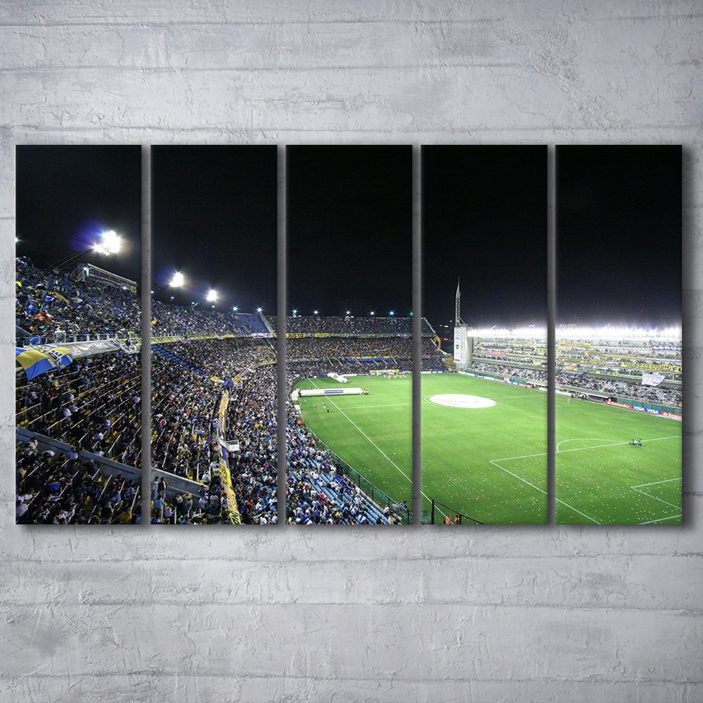 La Bombonera, Stadium Canvas, Sport Art, 5 Panel B, Extra Large Canvas, Canvas Print Wall Art