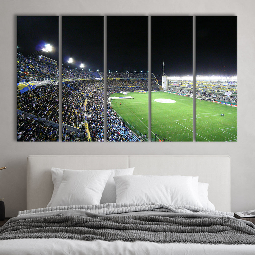 La Bombonera, Stadium Canvas, Sport Art, 5 Panel B, Extra Large Canvas, Canvas Print Wall Art