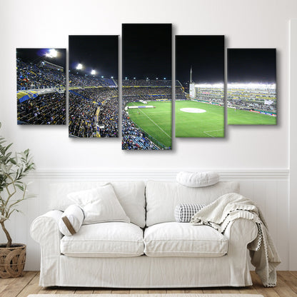 La Bombonera, Stadium Canvas, Sport Art, Gift for him, 5 Panel, Large Canvas, Canvas Print Wall Art