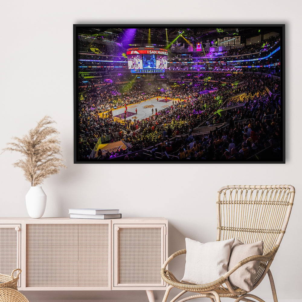 La Staples Center, Stadium Canvas, Sport Art, Framed Canvas Print Wall Art, Floating Frame